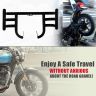 AllExtreme EXLGPN1 Stainless Steel Leg Guard Front Bike Metal Safety Crash Bar Compatible with Reborn & Meteor (Black, Thickness 1.5 Inch)