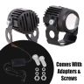 Allextreme ‎EXMDL02 20W Mini Driving LED Fog Light Spot Beam Projector Lens Driving Lamp for Motorcycle, Truck & Car (Yellow & White, 2 Pcs)