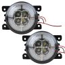 Allextreme EXSLD02 Round LED Fog light with High Low Beam Pattern Energy Efficient & Ultra Bright for All Cars (White, Pack of 2)