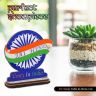AllExtreme EXIF18 Indian Flag With Jai Hind Symbol For Office Desk, Table & Room Universal Showpiece Emblem Car Dashboard Decoration