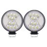Allextreme EXFL02 10 LED Round Fog Light Waterproof Flood Lamp with Mounting Brackets for Truck, Jeeps & Cars (White & Yellow Light, 2 PCs)