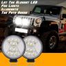Allextreme EXFL02 10 LED Round Fog Light Waterproof Flood Lamp with Mounting Brackets for Truck, Jeeps & Cars (White & Yellow Light, 2 PCs)