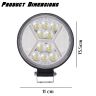 Allextreme EXFL02 10 LED Round Fog Light Waterproof Flood Lamp with Mounting Brackets for Truck, Jeeps & Cars (White & Yellow Light, 2 PCs)