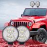 Allextreme EXFL02 10 LED Round Fog Light Waterproof Flood Lamp with Mounting Brackets for Truck, Jeeps & Cars (White & Yellow Light, 2 PCs)