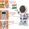 AllExtreme Solar Power Astronaut Ornament Moving Hand With Indian Flag For Home With Stick, Car Dashboard & Decoration Showpiece (Silver)