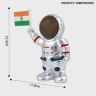 AllExtreme Solar Power Astronaut Ornament Moving Hand With Indian Flag For Home With Stick, Car Dashboard & Decoration Showpiece (Silver)