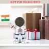 AllExtreme Solar Power Astronaut Ornament Moving Hand With Indian Flag For Home With Stick, Car Dashboard & Decoration Showpiece (Silver)