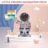 AllExtreme Solar Power Astronaut Ornament Moving Hand With Indian Flag For Home With Stick, Car Dashboard & Decoration Showpiece (Silver)