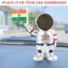 AllExtreme Solar Power Astronaut Ornament Moving Hand With Indian Flag For Home With Stick, Car Dashboard & Decoration Showpiece (Silver)