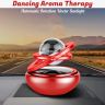 AllExtreme EXTPF0R Car Air Freshener Double Ring with Crystal Ball Solar Energy 360° Revolving Refillable Aromatherapy Diffuser Scented Perfume Fragrance (Red)