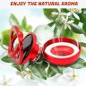 AllExtreme EXTPF0R Car Air Freshener Double Ring with Crystal Ball Solar Energy 360° Revolving Refillable Aromatherapy Diffuser Scented Perfume Fragrance (Red)