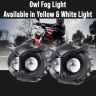 Allextreme EXS202 20W LED Owl Metal Fog Light High Brightness 2 LED Headlamp Bulb for Bikes, Motorcycles & Cars (1Pc, Yellow & White)