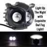Allextreme EXS202 Owl Shape LED Fog Light for Wide Visibility High Brightness Bulb with Easy Installation for All Motorcycles (2 Pcs, 20W, Yellow & White)