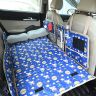 Allextreme CB-S06 Non-Inflatable Car Bed with Two Pillows Portable & Foldable Design Polyester Fabric Back Seat Sleeping Mattress & Multi Storage Organizer for Baby Kids Travel Camping Picnic (Blue)