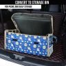 Allextreme CB-S05 Non-Inflatable Car Bed Portable & Foldable Design Polyester Fabric Back Seat Sleeping Mattress & Multi Storage Organizer for Baby Kids Travel Camping Picnic (Blue)