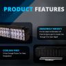 Allextreme EX1LT60 60 LED FOG Light Bar Tricolour Off Road Driving Flood and Spot Combo Lamp for Jeep ATV SUV Truck Car Boat (24W, Red, Blue and White,1 PC)
