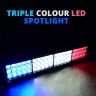 Allextreme EX1LT60 60 LED FOG Light Bar Tricolour Off Road Driving Flood and Spot Combo Lamp for Jeep ATV SUV Truck Car Boat (24W, Red, Blue and White,1 PC)