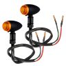 Allextreme EXNTSM-02 Motorcycle Turn Signal Metal Alloy Amber Bulb Blinker Lights for Harley Davidson and 350cc and 500cc Cruiser Bikes (Amber, 2 PCS)