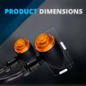 Allextreme EXNTSM-02 Motorcycle Turn Signal Metal Alloy Amber Bulb Blinker Lights for Harley Davidson and 350cc and 500cc Cruiser Bikes (Amber, 2 PCS)