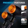 Allextreme EXNTSM-02 Motorcycle Turn Signal Metal Alloy Amber Bulb Blinker Lights for Harley Davidson and 350cc and 500cc Cruiser Bikes (Amber, 2 PCS)