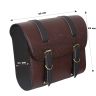 Allextreme EXBSBL2 Bike Saddle Bag Backseat for Riders Portable Waterproof PU Leather Extra Large Capacity Storage Kit Organizer Classic Look for Motorcycle (Brown)