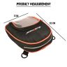 Allextreme EXFTB26 Magnetic Fuel Tank Bag with Night Reflectors & Rain Cover Multi-Pocket Storage Compartments Universal Fit Accessory for All Motorcycles Bike (Orange & Black)