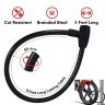 AllExtreme EXML6B Heavy Duty Braided Steel Lock Anti-Theft Luggage Secure Locking Chain Ideal for Bikes & Motorcycles (Black)