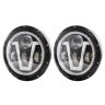 Allextreme EX989H0 7 Inch Full Ring Round LED Headlight with Hi/Low Beam Ultra Bright Angel Eye Lamp Compatible with Bullet, Harley Davidson Jeep Wrangler (Pack of 2)