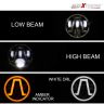 Allextreme EX989H0 7 Inch Full Ring Round LED Headlight with Hi/Low Beam Ultra Bright Angel Eye Lamp Compatible with Bullet, Harley Davidson Jeep Wrangler (Pack of 2)
