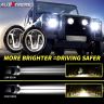 Allextreme EX989H0 7 Inch Full Ring Round LED Headlight with Hi/Low Beam Ultra Bright Angel Eye Lamp Compatible with Bullet, Harley Davidson Jeep Wrangler (Pack of 2)