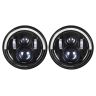 Allextreme 7-Inch Round H4 H13 LED Halogen Headlight with DRL High/Low Beam Turn Signal Angel Eyes for Jeep Wrangler Motorcycles & Cars (Pack of 2, Amber/White)