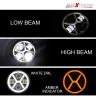 Allextreme 7 Inch Round Headlight with Full Ring 3 Color DRL Angel Eyes & Hi/Low Beam Compatible with Royal Enfield, Jeep & Harley Davidson (Pack of 2)