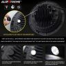 Allextreme 7 Inch Round Headlight with Full Ring 3 Color DRL Angel Eyes & Hi/Low Beam Compatible with Royal Enfield, Jeep & Harley Davidson (Pack of 2)