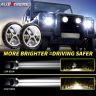 Allextreme 7 Inch Round Headlight with Full Ring 3 Color DRL Angel Eyes & Hi/Low Beam Compatible with Royal Enfield, Jeep & Harley Davidson (Pack of 2)