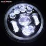 Allextreme 8 LED 7 Inch Round Headlight Full Ring White DRL Ultra Bright Turn Indicator Hi/Low Beam Compatible with Royal Enfield, Jeep & Harley Davidson (75W) (Pack of 2)