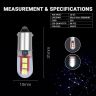 Allextreme EXLB005 BA9S LED Parking Light Super Bright White 6 SMD Car Interior License Plate Wedge Dome Trunk Dashboard Bulb for Car Bike and Motorcycle (White, 2 Pcs)