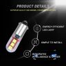 Allextreme EXLB005 BA9S LED Parking Light Super Bright White 6 SMD Car Interior License Plate Wedge Dome Trunk Dashboard Bulb for Car Bike and Motorcycle (White, 2 Pcs)