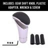 Allextreme EXTGTF1 Gear Shift Knob Manual Automatic Transmission Aluminum Alloy Shifter Stick Lever with Soft Head Grip Compatible with Car Truck SUV (Black & Chrome)