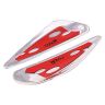 AllExtreme EDCGS2R Universal Fender Sticker With In-Built Mounting Bolts Compatible With Cars, SUVs & Other Automobile (Red-Silver, 2 Pcs)