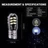 AllExtreme EXLB010 Universal T10 LED Parking Light 24 SMD Bright Interior Pilot License Plate Dome Indicator Lamp Bulb for Automobiles (3W, White, 2 Pcs)