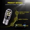 AllExtreme EXLB010 Universal T10 LED Parking Light 24 SMD Bright Interior Pilot License Plate Dome Indicator Lamp Bulb for Automobiles (3W, White, 2 Pcs)