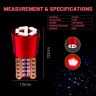 AllExtreme EXLB012 Universal T10 LED Parking Light 6 SMD Bright Interior Pilot License Plate Dome Indicator Lamp Bulb for Automobiles (3W, Red, 2 Pcs)