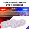 Allextreme EXMD031 3 LED Flash Strobe Lamp 12V Police Emergency Warning Light for Motorcycle Cars and Bike -(Red & Blue, Set of 1)