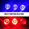 Allextreme EXMD031 3 LED Flash Strobe Lamp 12V Police Emergency Warning Light for Motorcycle Cars and Bike -(Red & Blue, Set of 1)
