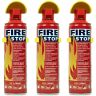 AllExtreme EXEFAP3 All Purpose Fire Extinguisher Classes ABCK Gasoline, Kitchen Grease Oil and Fats, Electric and Wood Fires for Home Apartment Office Boat Car Bike (500ml, Pack of 3)