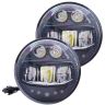 Allextreme HC-C102 5.75 Inch Round LED Headlight with Hi Low Beam Projector Head Lamp Bulb Compatible with Avenger - (Pack of 2)