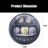 Allextreme HC-C102 5.75 Inch Round LED Headlight with Hi Low Beam Projector Head Lamp Bulb Compatible with Avenger - (Pack of 2)