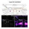 AllExtreme EX12L01 Hyperdrive 12 LED Car Atmosphere Lamp Mobile App Connectivity Cabin Multicolour Light Remote Control RGB Color Compatible with Sedans SUVs & Trucks