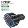 AllExtreme LZ- 368 Pro 36W Fast Car Charger 2 USB 1 Type C Port Quick 3.0 Charging Technology Smartphone Adapter Compatible with Sedans SUVs & Trucks