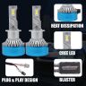 AllExtreme K10-H1 LED Headlight Conversion Kit 70W LED Chips 11000LM Headlamp Bulbs 6000K Bright Light Chip Foglight Ideal for Car (Set of 2)